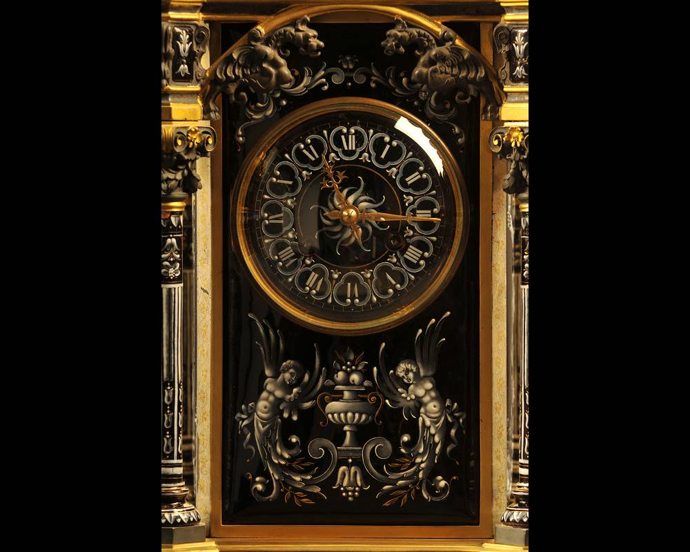Paul SOYER, Pendule en bronze, bronze doré et émaux, vers 1860-2