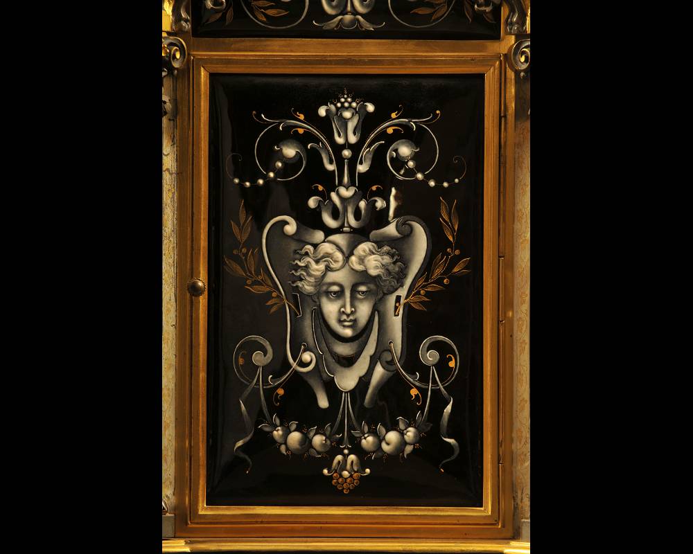 Paul SOYER, Pendule en bronze, bronze doré et émaux, vers 1860-3