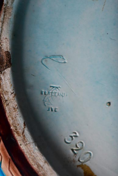 JULES VIEILLARD & COMPAGNIE, grand cache-pot japonisant en faïence de Bordeaux et décor d’émail polychrome-4