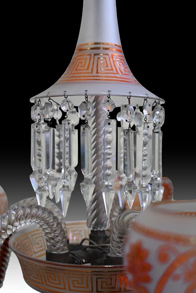 BACCARAT, Lustre néo-grec en cristal à cinq lumières, après 1875-5