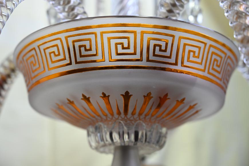 BACCARAT, Lustre néo-grec en cristal à cinq lumières, après 1875-6