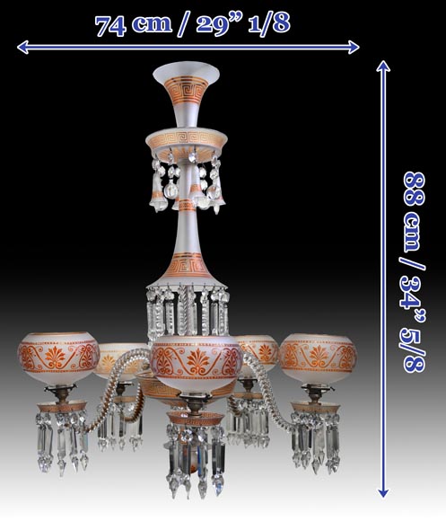 BACCARAT, Lustre néo-grec en cristal à cinq lumières, après 1875-10