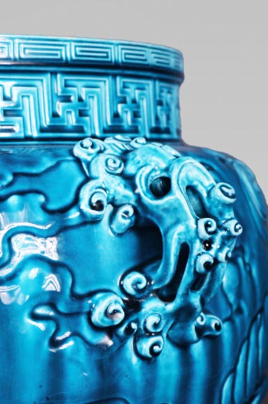 Théodore DECK, le grand vase bleu inspiré des arts de l’Extrême-Orient-5