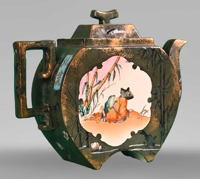 Manufacture Jules Vieillard & Cie, Service à thé japonisant, entre 1878 et 1886-3