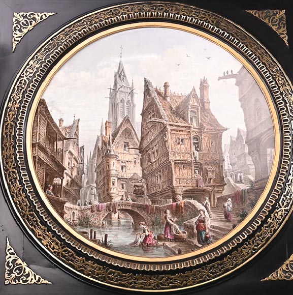 Vues imaginaires de Paris au XVIe siècle : deux peintures sur porcelaine d’Alphonse CHAIGNON-6