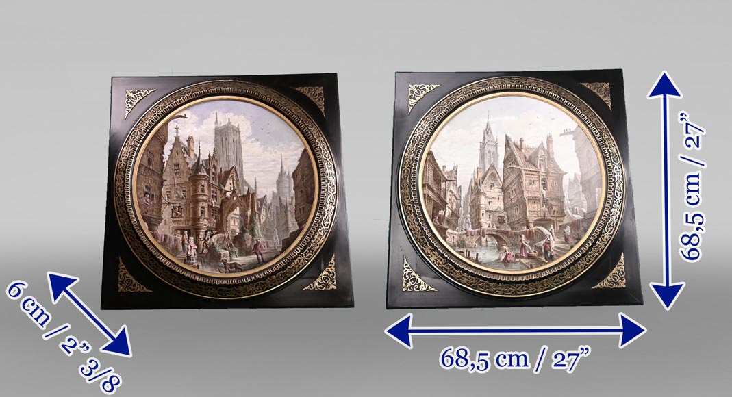Vues imaginaires de Paris au XVIe siècle : deux peintures sur porcelaine d’Alphonse CHAIGNON-13