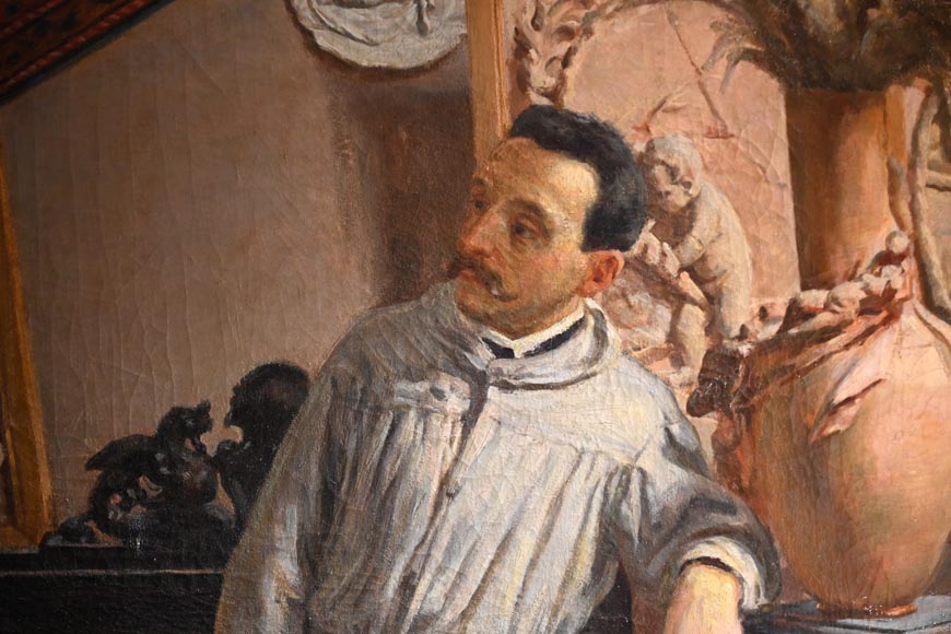 École italienne du XIXe siècle, L’Atelier du sculpteur École italienne du XIXe siècle, L’Atelier du sculpteur-3