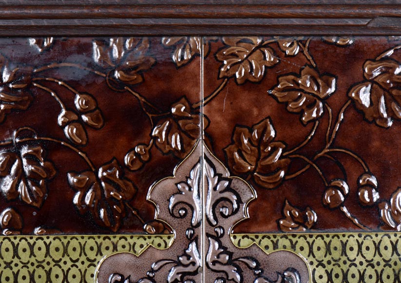 Panneau mural en faïence à décor de paysage nocturne Panneau mural en faïence à décor de paysage nocturne-1