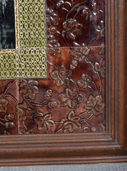 Panneau mural en faïence à décor de paysage nocturne Panneau mural en faïence à décor de paysage nocturne-6