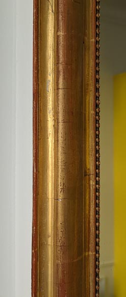 Trumeau doré de style Louis-Philippe au décor perlé-2