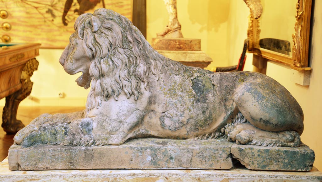 Paire de statues de lion en terre cuite, XVIIIe siècle-9
