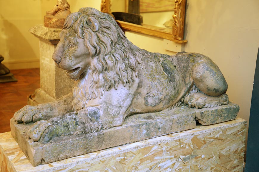 Paire de statues de lion en terre cuite, XVIIIe siècle-10
