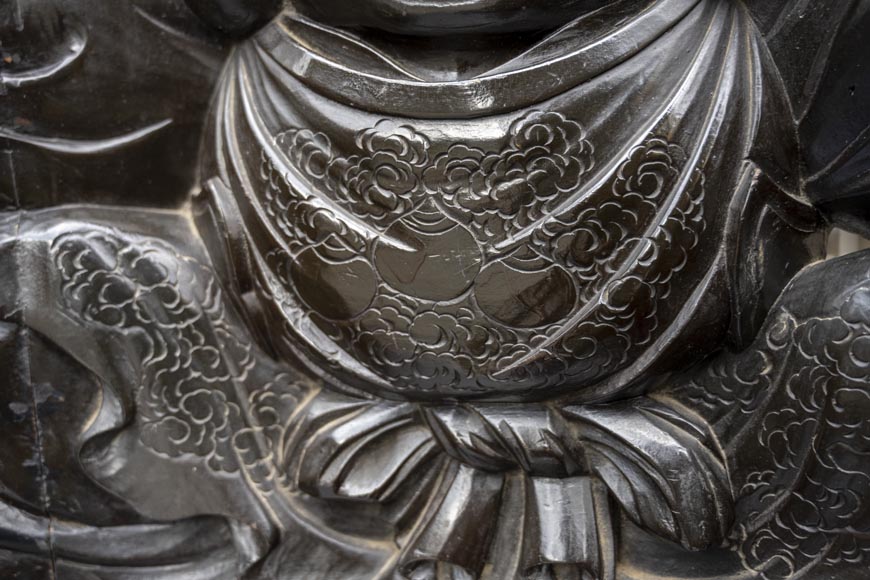 Paire de fauteuils japonais sculptés – Ebisu et Daikoku-6