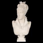 FAURE DE BROUSSÉ - Buste de femme en costume Renaissance, en marbre statuaire