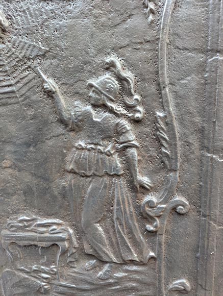 Plaque de cheminée représentant le mythe d'Athena et Arachné-3