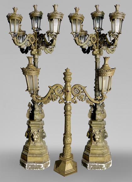 Ensemble de lampadaires de style Napoléon III-0