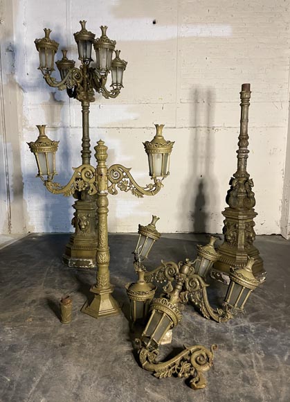 Ensemble de lampadaires de style Napoléon III-1
