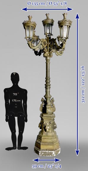 Ensemble de lampadaires de style Napoléon III-10