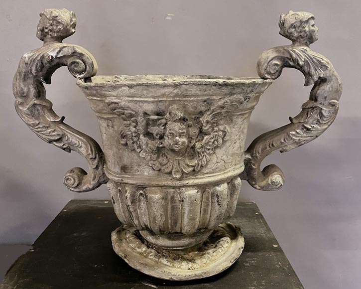 Vase en plomb de style baroque anglais, Fonderie Bulbeck, XIXe siècle-2