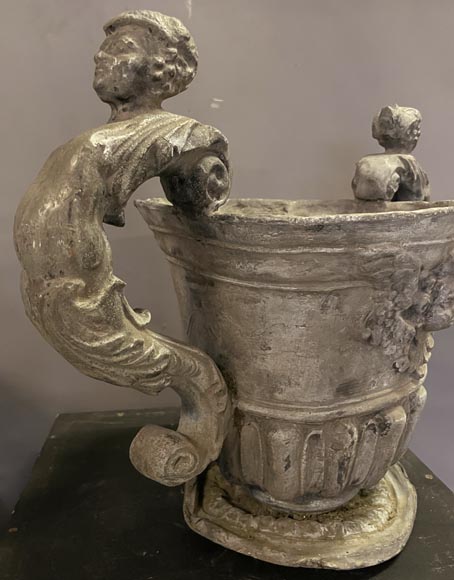 Vase en plomb de style baroque anglais, Fonderie Bulbeck, XIXe siècle-6