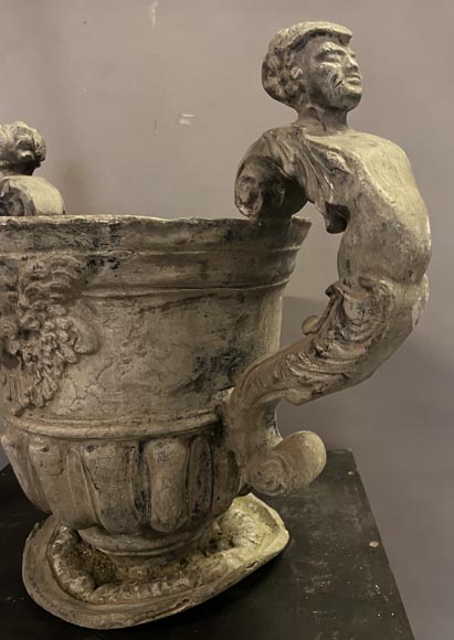 Vase en plomb de style baroque anglais, Fonderie Bulbeck, XIXe siècle-7