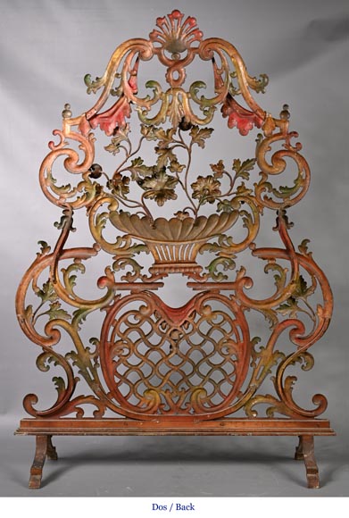 Pare étincelle polychrome de style Louis XV-8