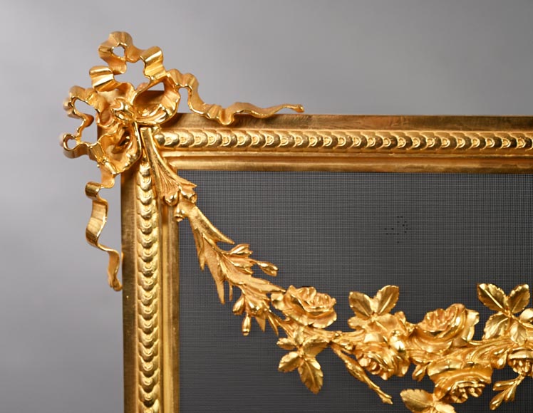 Pare étincelle en bronze doré de style Napoléon III-7