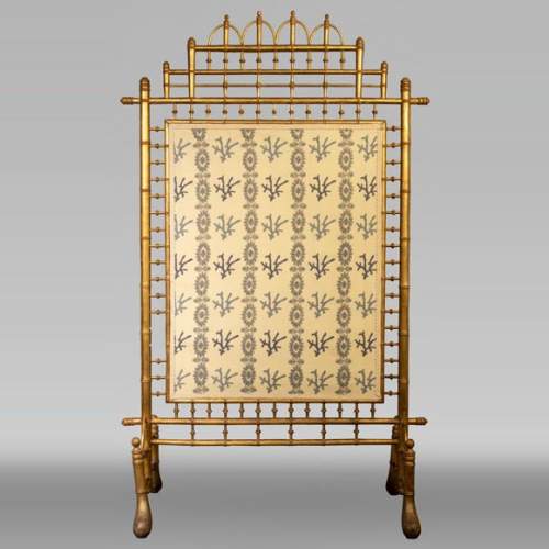 Pare-étincelle de style Louis XV avec un décor de torche - Pare étincelle  et écrans