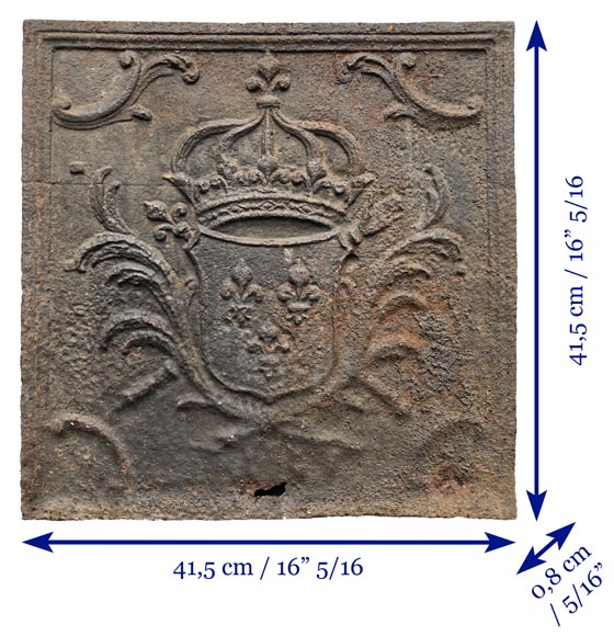 Plaque de cheminée décoré des armes de France-6