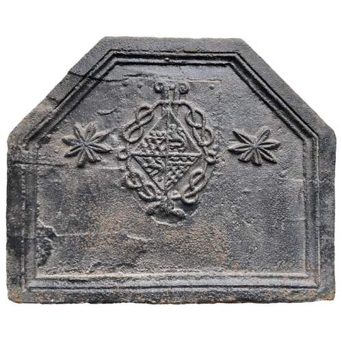 Plaque de cheminée décorée - Emblême François 1er