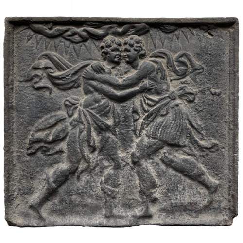 Plaque de cheminée du XVIIIe siècle figurant une scène de conciliation