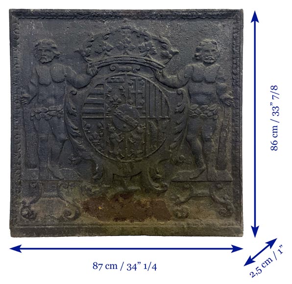 Plaque de cheminée aux armes du duc de Lorraine et de Bar de Léopold Ier-6