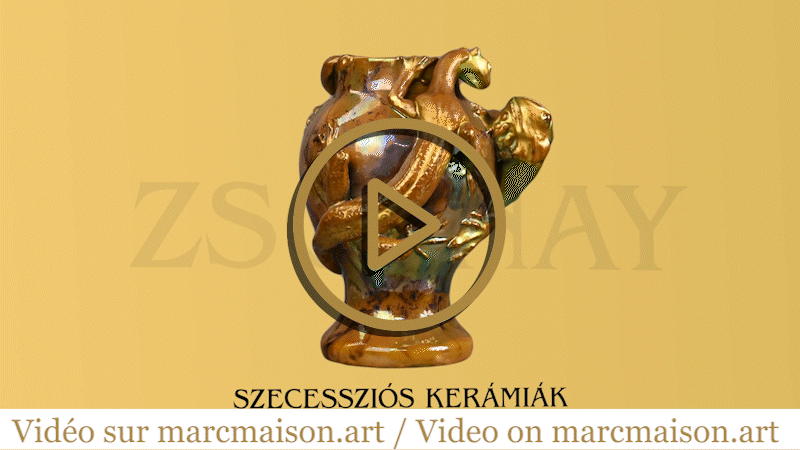 La salamandre et le lézard, une pièce rare de la Manufacture de ZSOLNAY-0