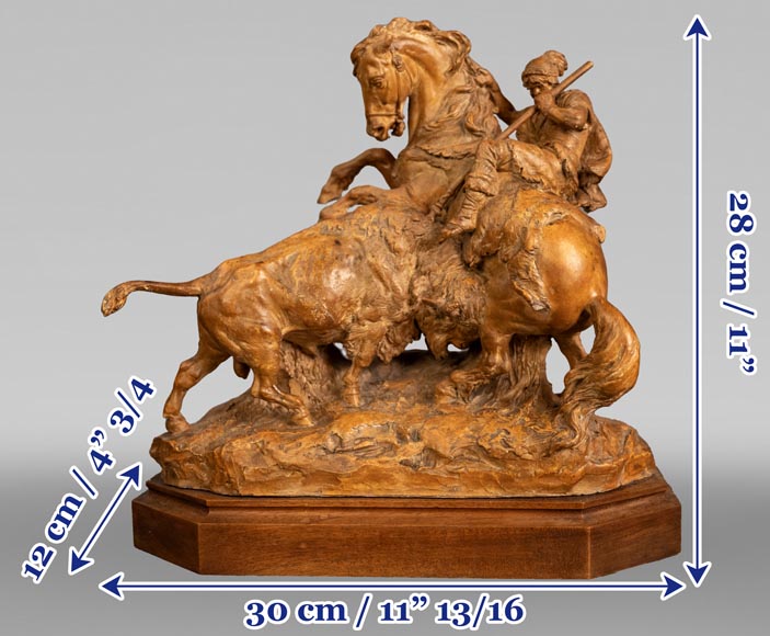 Wilhelm SEIB, Bozzetto de La Chasse au bison, 1890-7