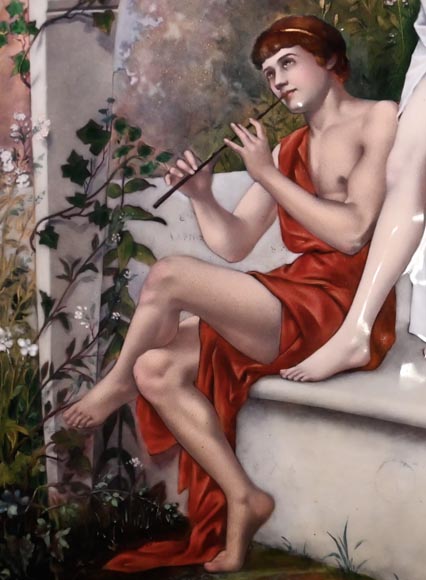Daphnis et Chloé, un tableau de Jeanne LEMERLE-SOYER en émail-3