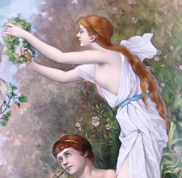 Daphnis et Chloé, un tableau de Jeanne LEMERLE-SOYER en émail-5