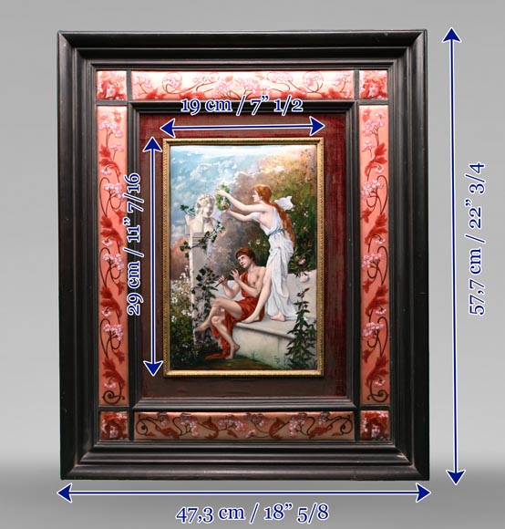 Daphnis et Chloé, un tableau de Jeanne LEMERLE-SOYER en émail-11