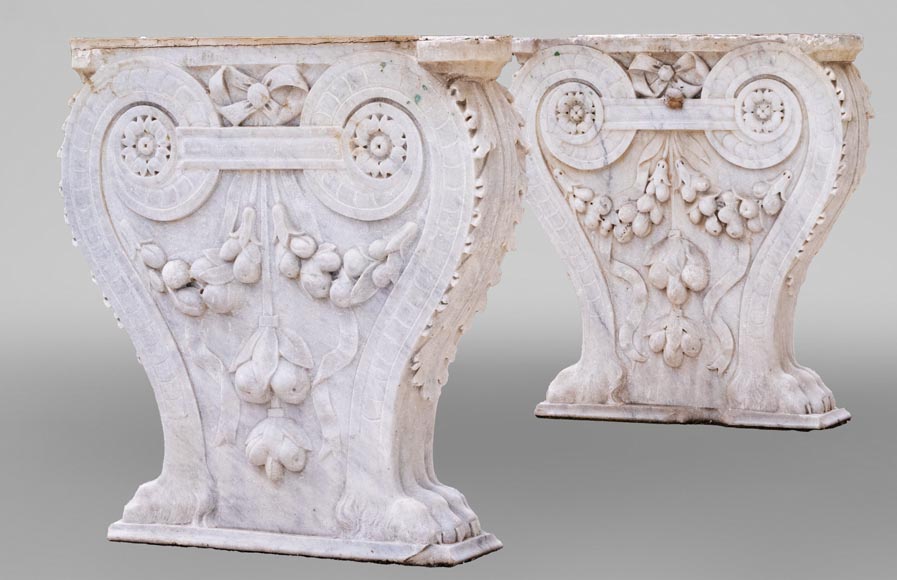 Table à piétement néoclassique du XIXe, plateau postérieur-1