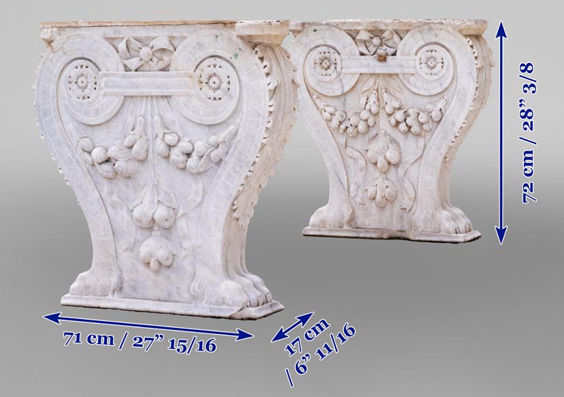 Table à piétement néoclassique du XIXe, plateau postérieur-14