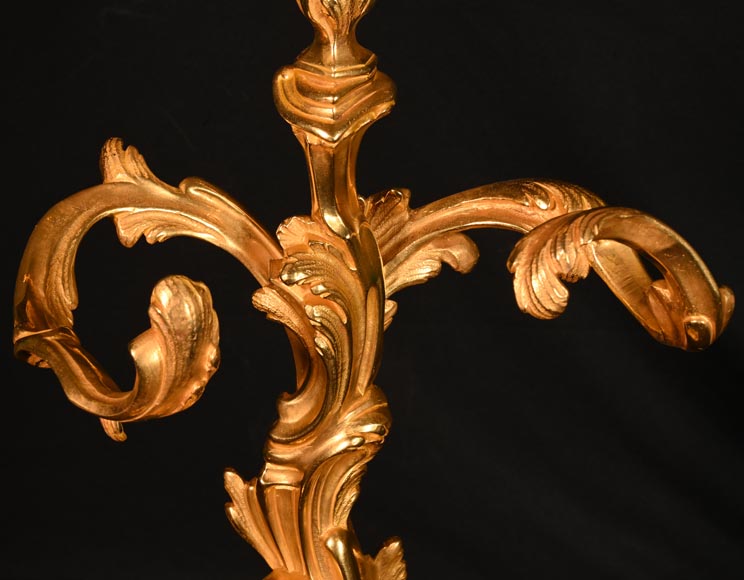 Serviteur de cheminée de style Napoléon III en bronze doré