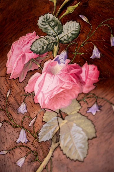 De roses et de campanules, le précieux panneau en marqueterie de porcelaine de Julien-Nicolas RIVART-1