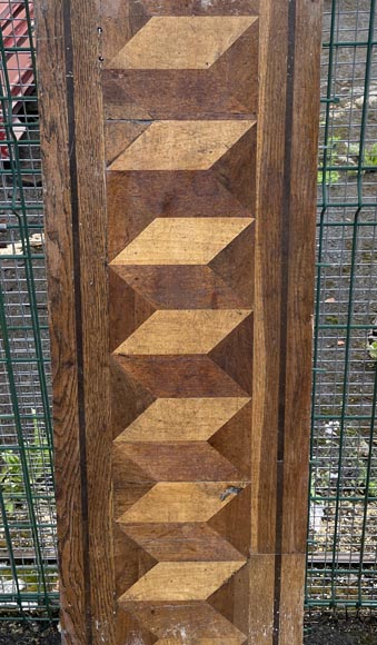 Frises de parquet Napoléon III – 3,4 m² – motif losanges croisés et liseré noir-3