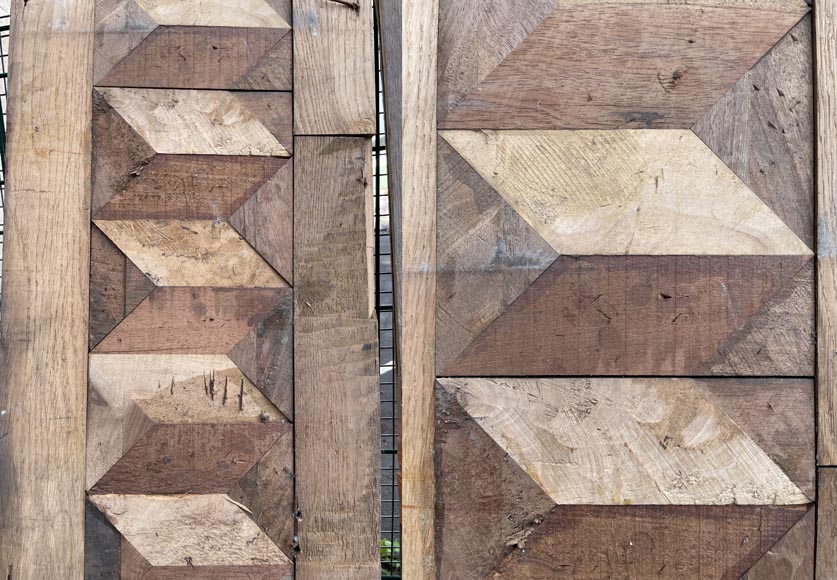 Frises de parquet Napoléon III – 3,4 m² – motif losanges croisés et liseré noir-4