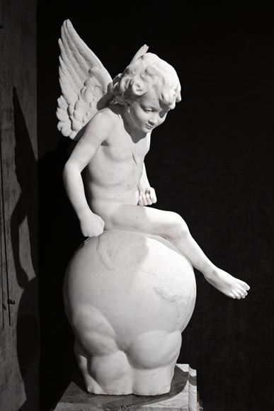 Denys PUECH, Deux anges assis sur des globes terrestres, 1897-4