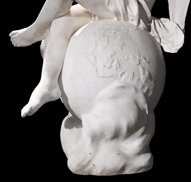 Denys PUECH, Deux anges assis sur des globes terrestres, 1897-8