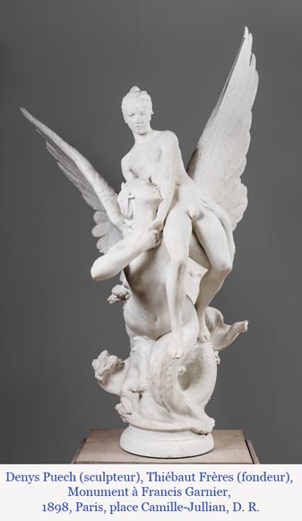 Denys PUECH, Deux anges assis sur des globes terrestres, 1897-21