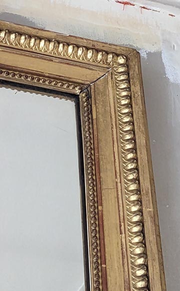 Trumeau doré de style Napoléon III orné d'un médaillon et de branches feuillues-4