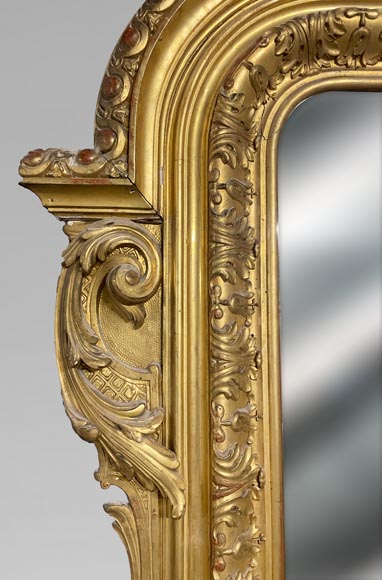 Grand trumeau doré au grand médaillon central de style Napoléon III-4