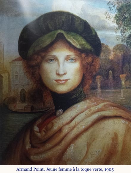 Armand POINT, Dessin préparatoire du tableau Jeune femme à la toque verte, 1905-7