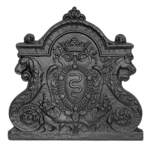 Plaque de cheminée aux serpents, aux armes de Colbert